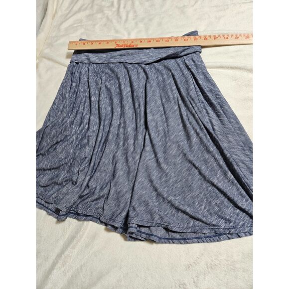 Max Studio Fold Over Flare Skirt Blue and white pinstripe, Size‎ Medium - Picture 2 of 8